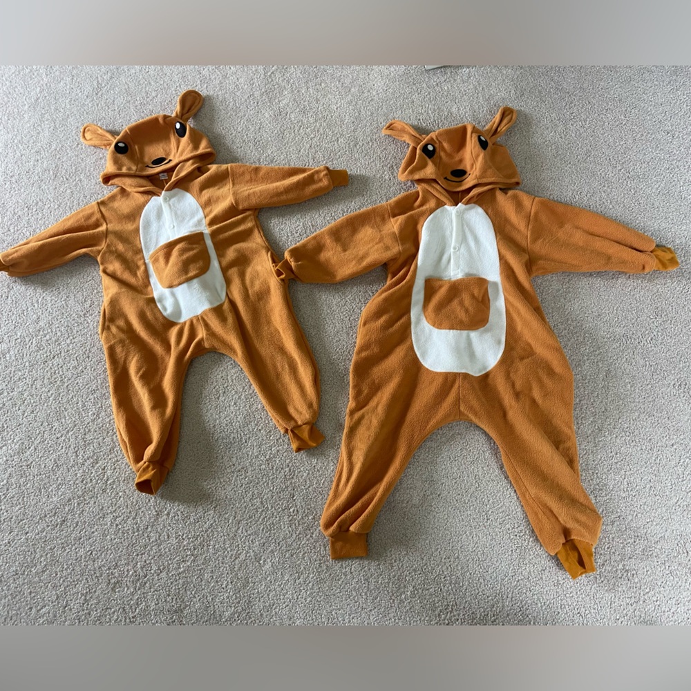Two kids kangaroo costumes